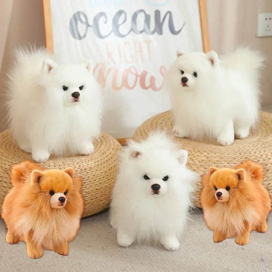 Premium Simulation Pomeranian Dog Plush Toy Cute Stuffed Animals High Quality Puppy Plushies Doll Cartoon Soft Kids Toys Gifts - AIAZ