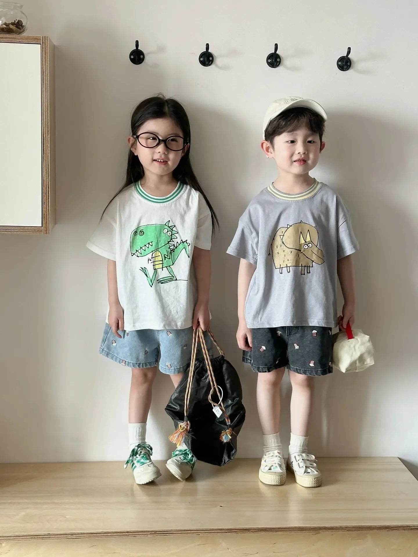 Fashion Cartoob Print Denim Kids Shorts Girls Pants Summer 2025 New Boys Summer Clothes Baby Loose Casual Pants - AIAZ
