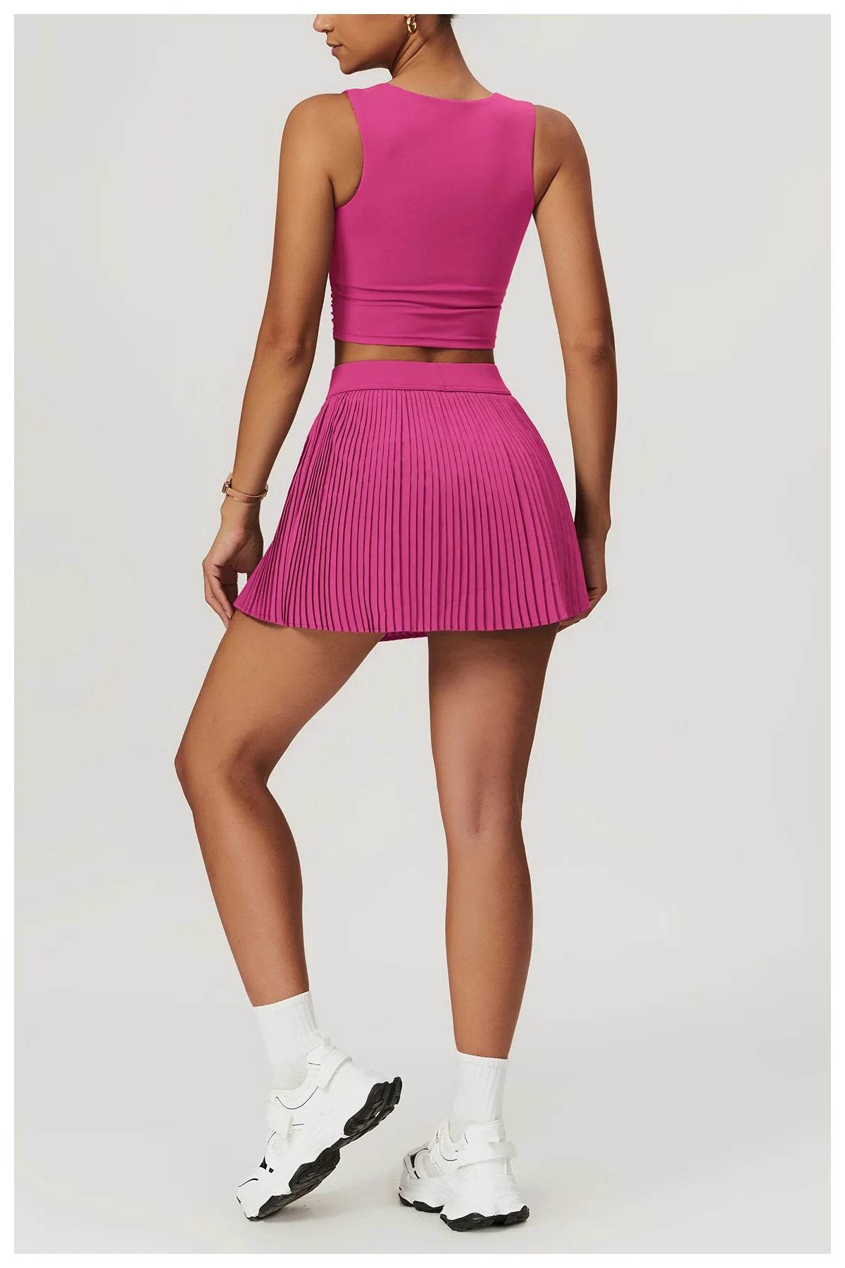 Yoga Sets Workout Sets for Women 2 Pieces Gym Suits Long Sleeved Outfits Zipper Fitness Jacket Running Short Skirt Sportswear - AIAZ