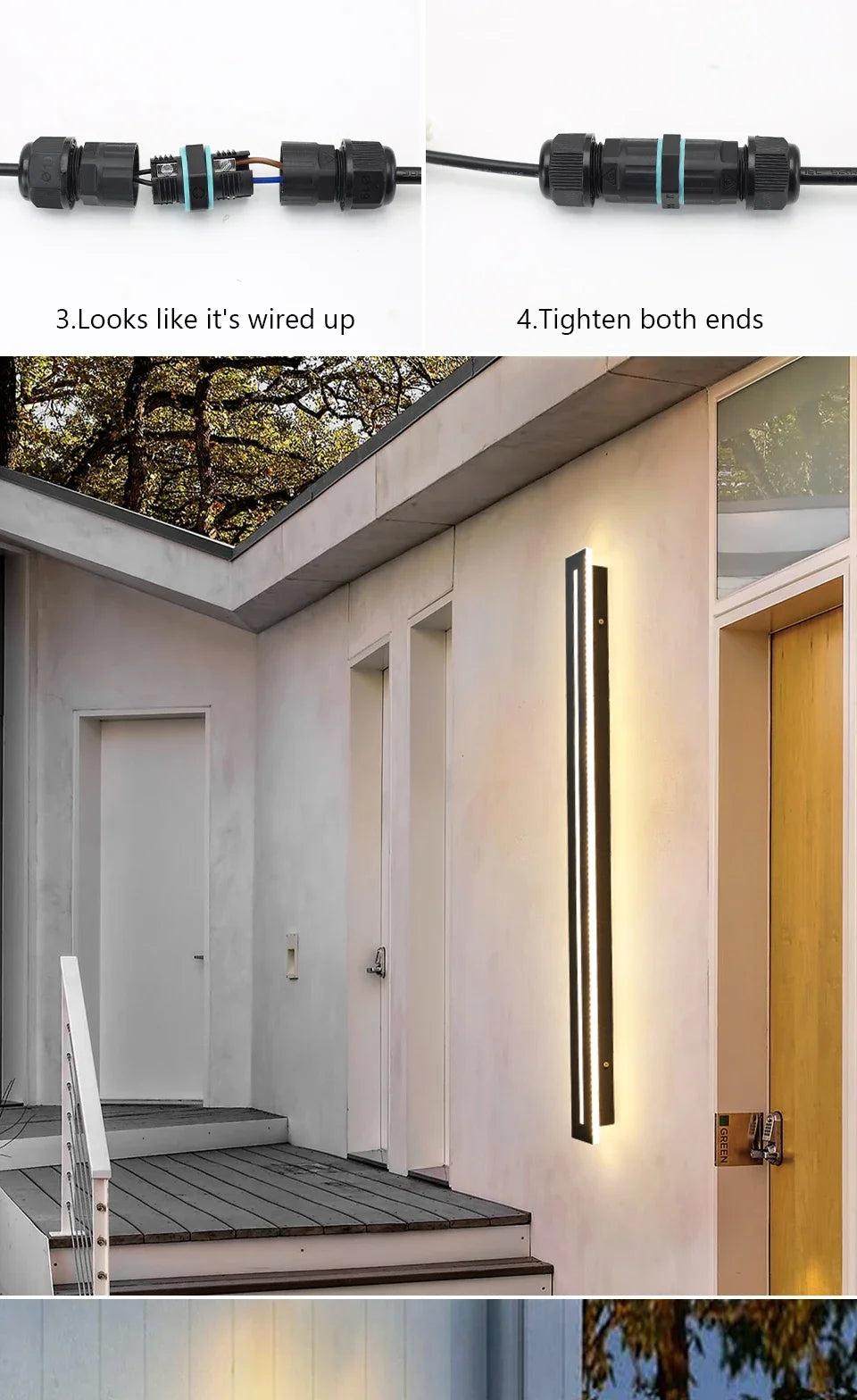 Waterproof IP65LED long wall lamp garden lamp decorative outdoor lighting AC85-265V wall lamp Shoaire exterior wall lamp