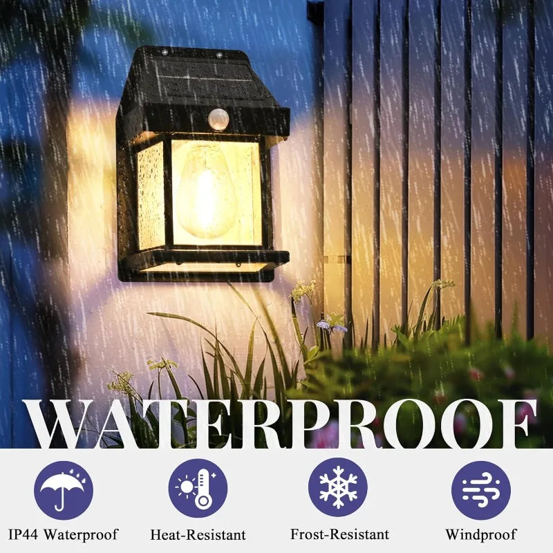 Solar Lights Outdoor Waterproof Solar Porch Lights for Door Patio Yard Outside Decorative Motion Sensor with 3 Lighting Modes