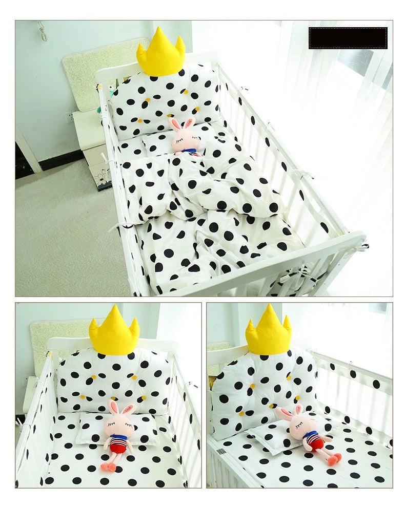 Summer Universal Breathable Crib Bumper Fashion Printed Pattern Kids Bedding Set High Quality Soft Skin-Friendly Newborn Sheets