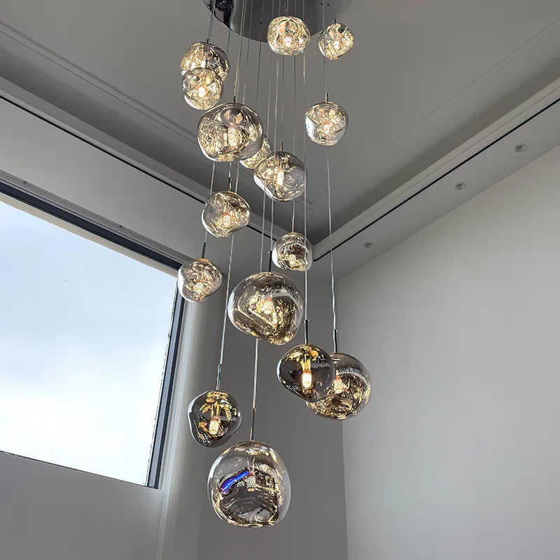 Postmodern lava chandelier creative clothing store bar desk lamp villa duplex living room dining room staircase chandelier