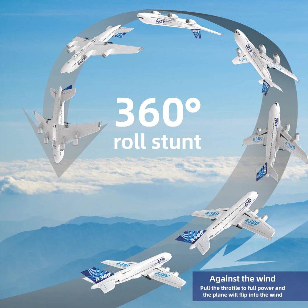 3Ch 2Ch A380 Rc Plane Glider Airplanes Remote Control Foam Aircraft Fixed Wing Aircraft 6 Gyroscope Model Airplane Toys Hobbies - AIAZ