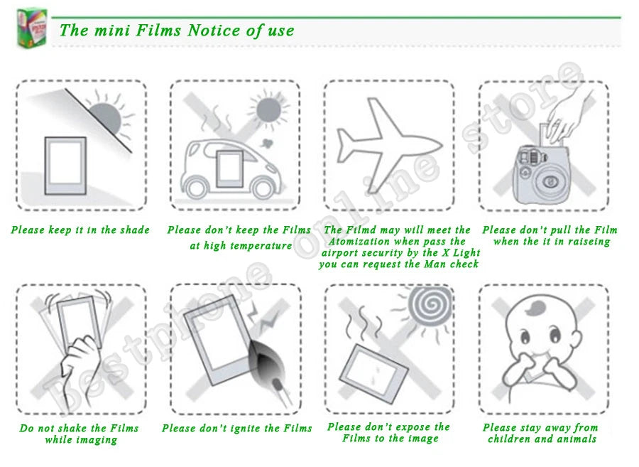 10-100 Sheets Fujifilm Fuji Instax Mini 12 11 8 9 Black and white Monochrome Films for Instant Mini 8 9 7s 25 Camera Photo Paper