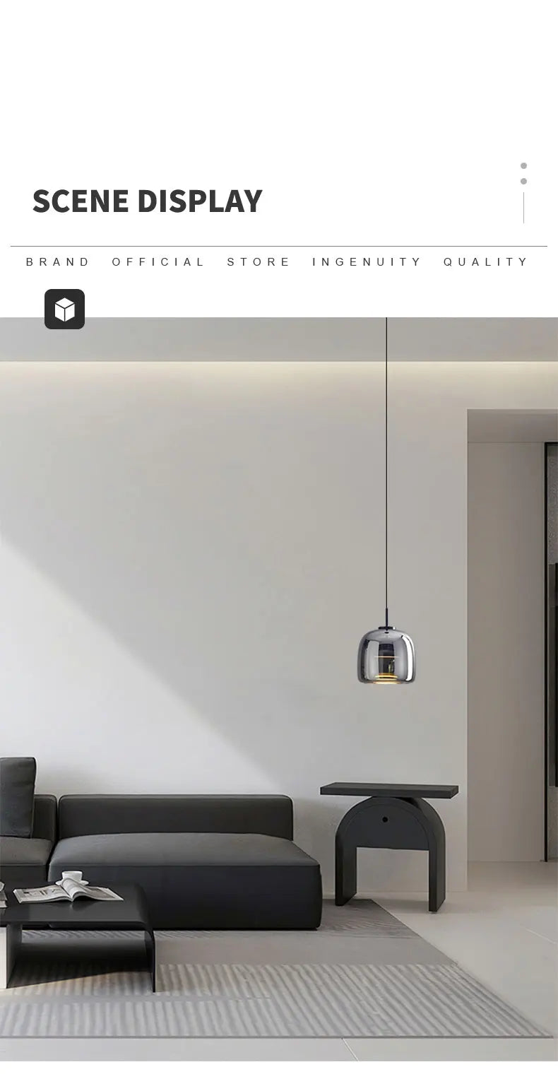 Nordic Glass Restaurant Pendant Lamp Simple Bar Hanging Lamp Dining Room Table  Ceiling Light