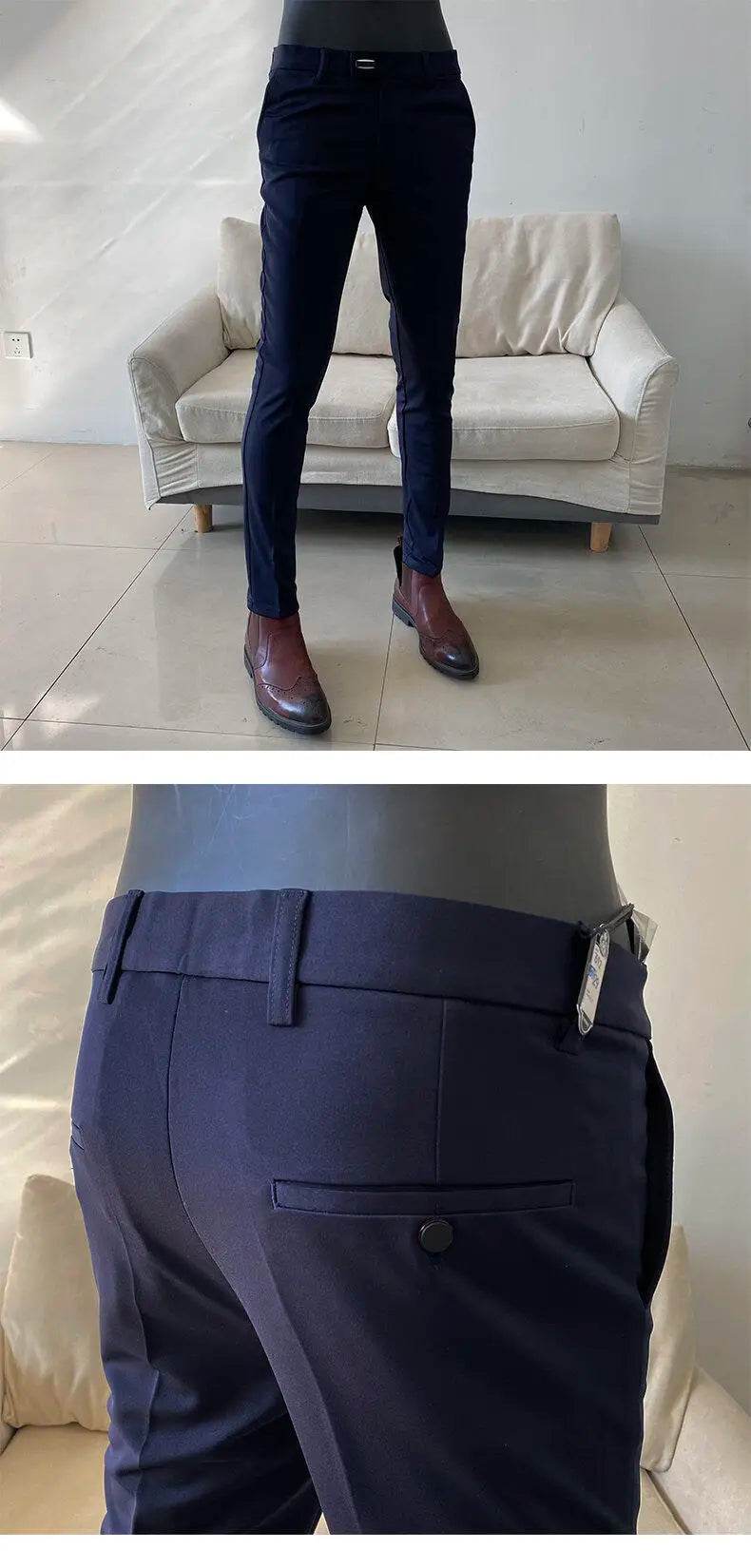 Men Dress Pants 2025 Autumn New Suit Pants Solid Business Casual Straight Slim Fit Trouser Formal Pantalones Hombre Men Clothing - AIAZ