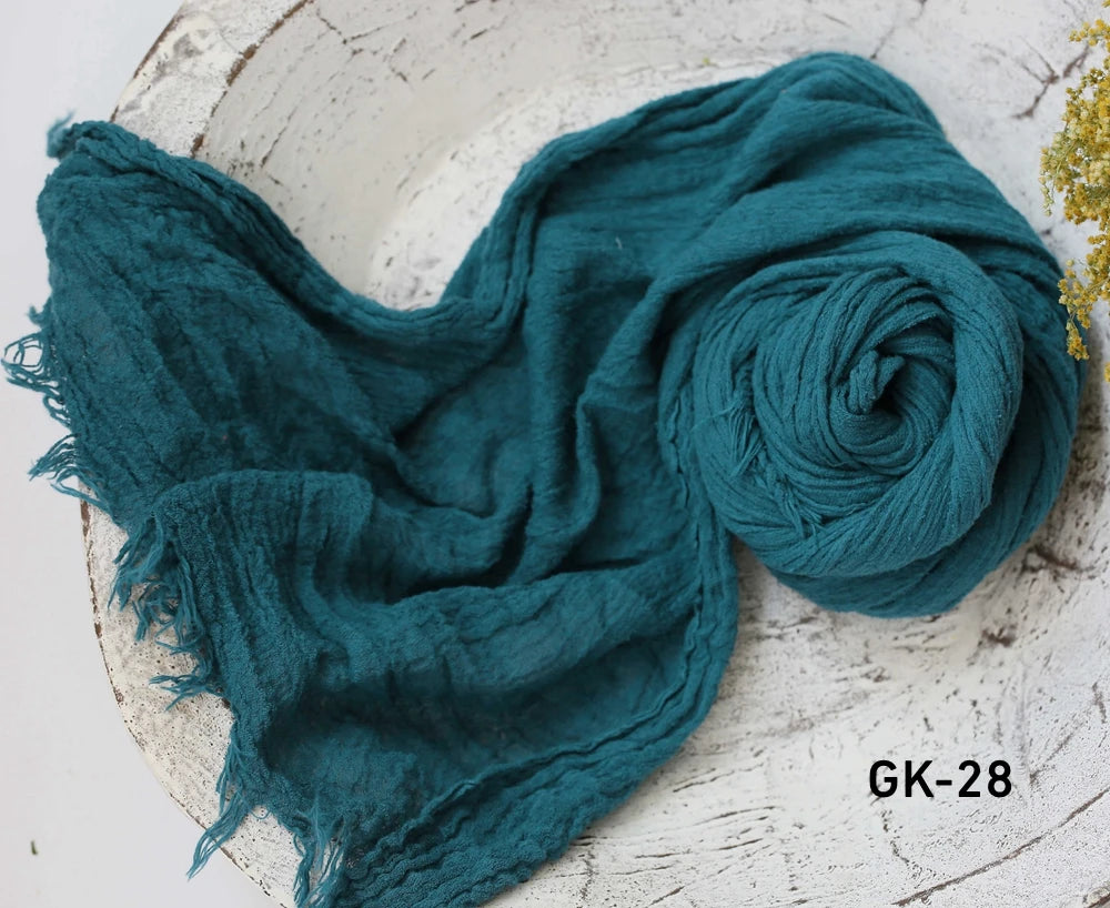 Newborn Cheesecloth Wrap Baby Photography Props Posing Fabric Cotton Stretch Blanket Hand Dyed Newborn Layer Wrap
