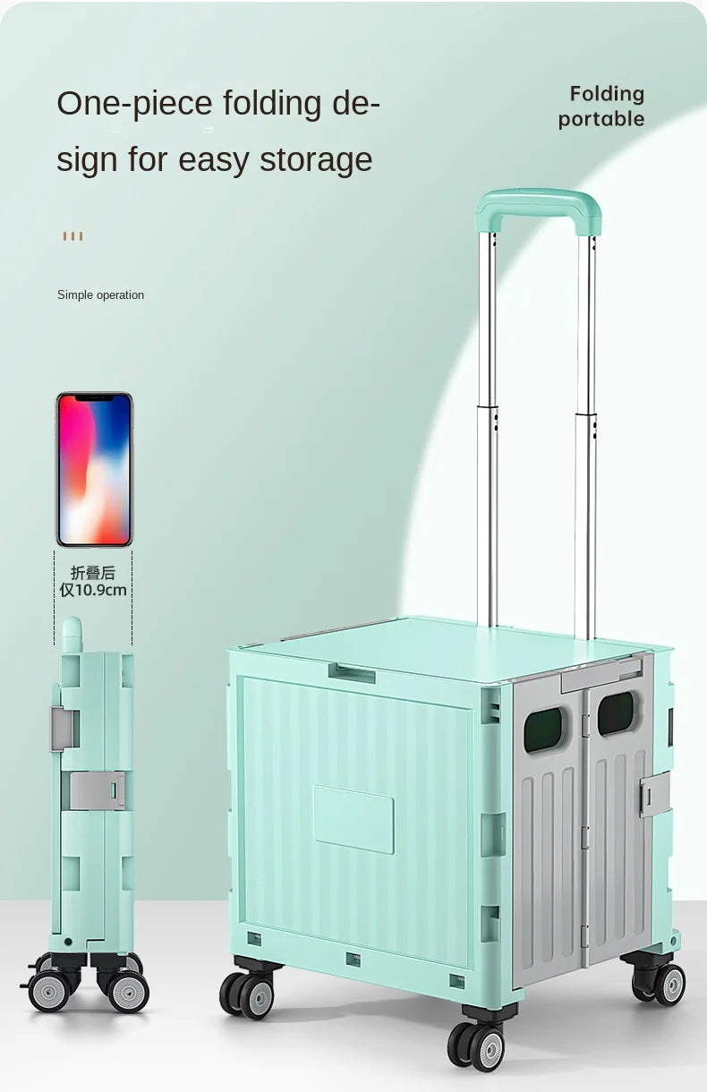 Multifunctional Camping Trolley Large Capacity Portable Folding Outdoor Storage Box Home Camping Push Box Camping Equipment