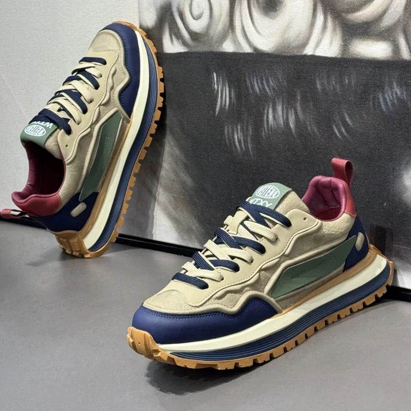 Men's Sneakers Shoes for Men Platform Sports Shoes Sports and Leisure Casual Sneaker Non-slip Fashion Wear-resistant Loafers - AIAZ