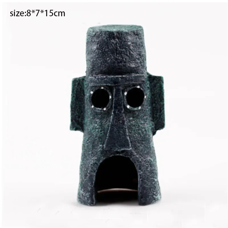 Fish Tank Decor Cartoon Figures Ornaments Simulation Resin Pineapple House Fish Tank Decoration Landscaping Aquarium Accessories