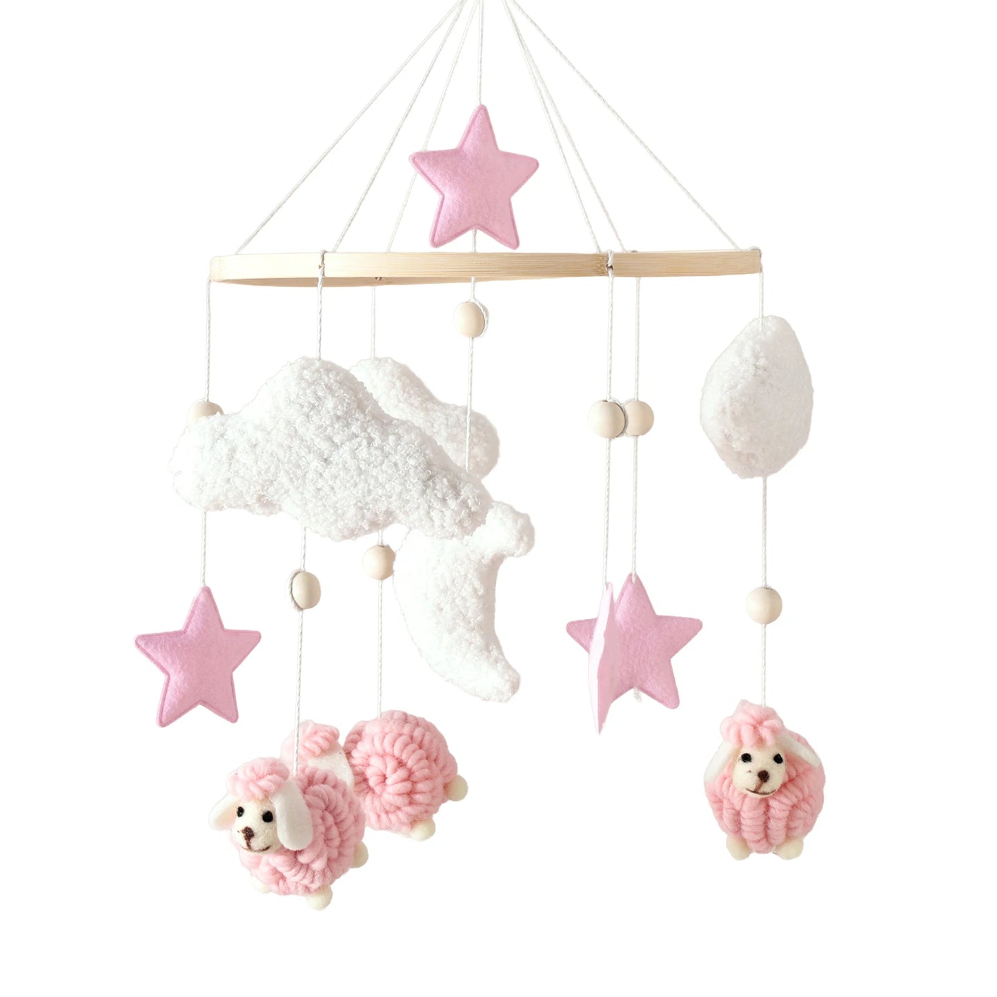 Baby Crib Mobile Wooden Wind Chime Bed Bell, Animal Crib Mobile With Music for Girls and Boys, Mobile for Bassinet Room Decor