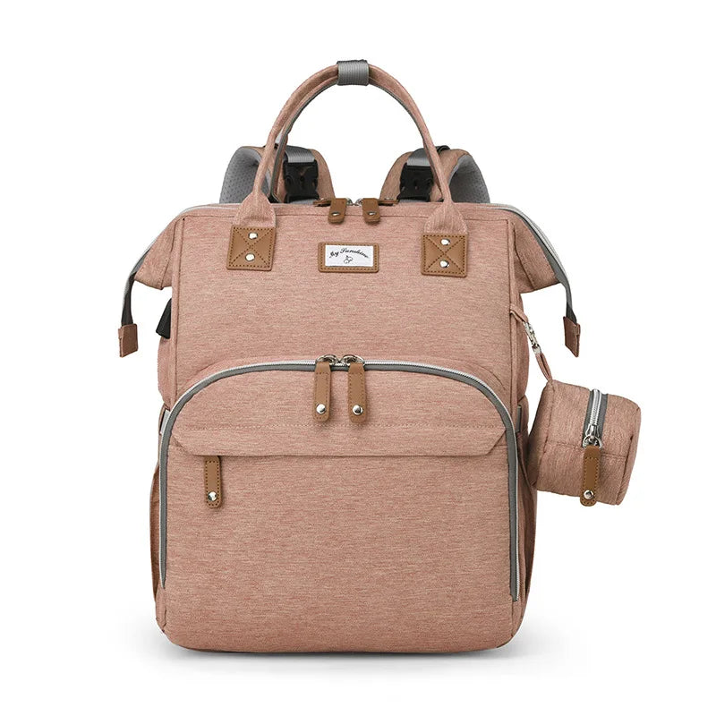 Fashion Mommy Diaper Bags with Diaper Pad Nursing Bags Maternity USB Multifunctional Portable Large Baby Stroller Hanging Bag
