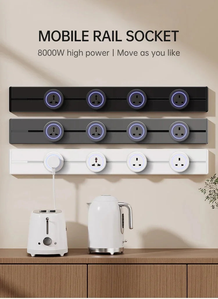 Wall Power Track Socket EU UK US FR Korea Standard Type-C Universal Mobile Plug Adapter Home Kitchen Office Pop Electric Outlets