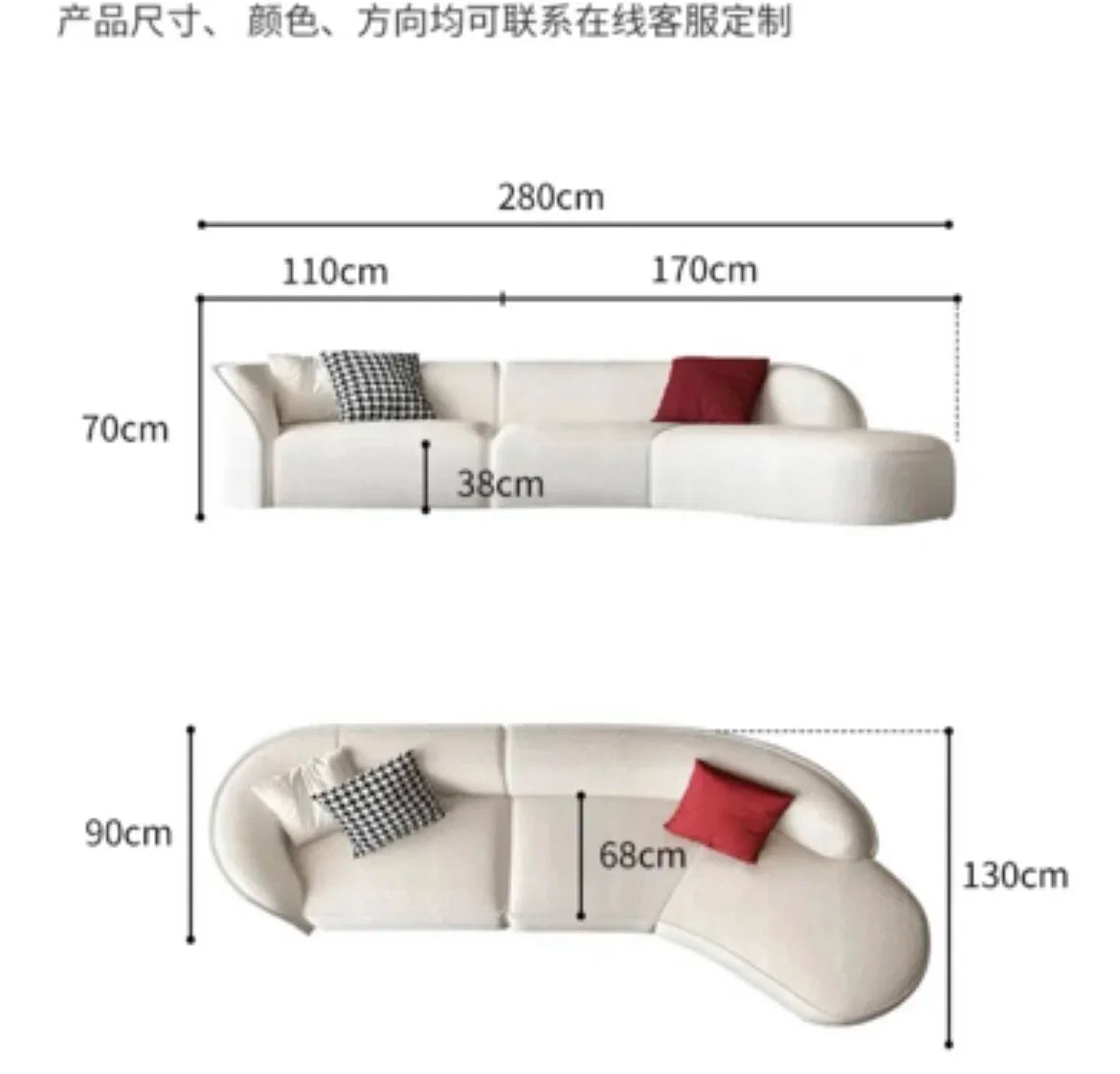 Curved Living Room Floor Sofas Lounge Modular Luxury Canape Salon Decoration  Armrest Designer Sofa Wedding Elastico Background