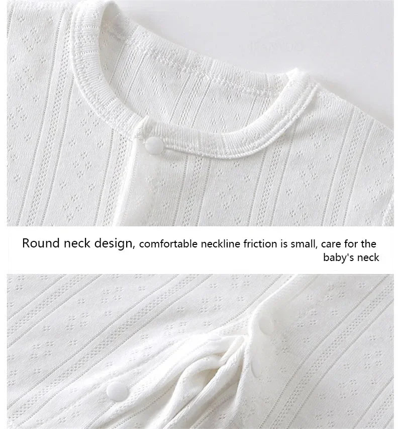 Baby Short Sleeved Jumpsuit Summer Newborn Breathable Mesh Air Conditioning Suit Boys Girls Infant Thin Sleepwear Crawling Suits