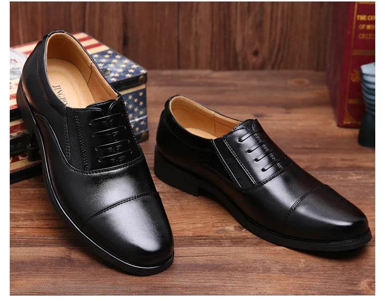 Men Dress Shoes Luxury Brand Business Leather Shoes for Mens Comfortable Pointed Social Shoe Male Sports Casual Footwear - AIAZ