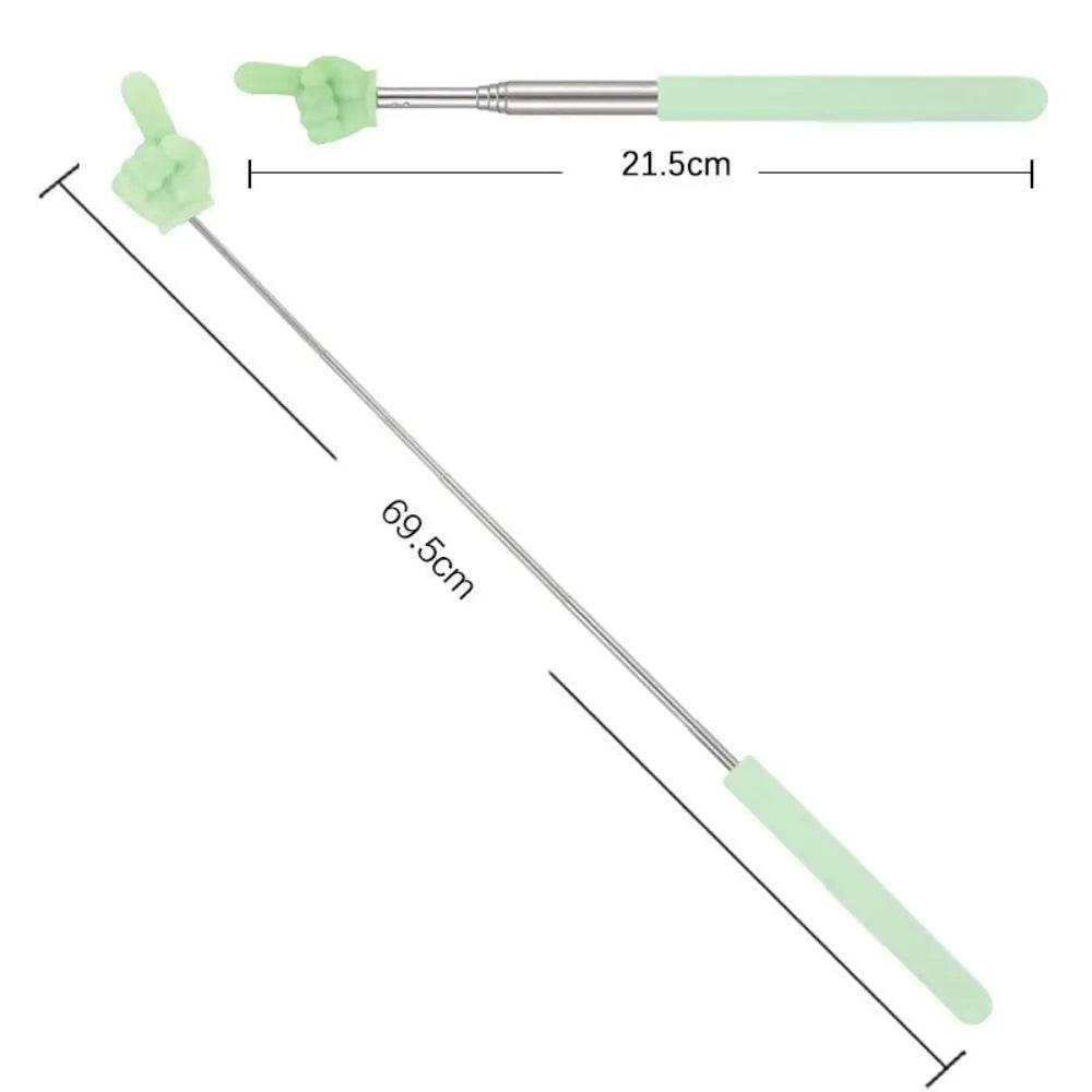 Stainless Steel Teaching Pointer Telescopic Rod Finger Design Teaching Stick Finger Reading Sticks School Office Supplies - AIAZ