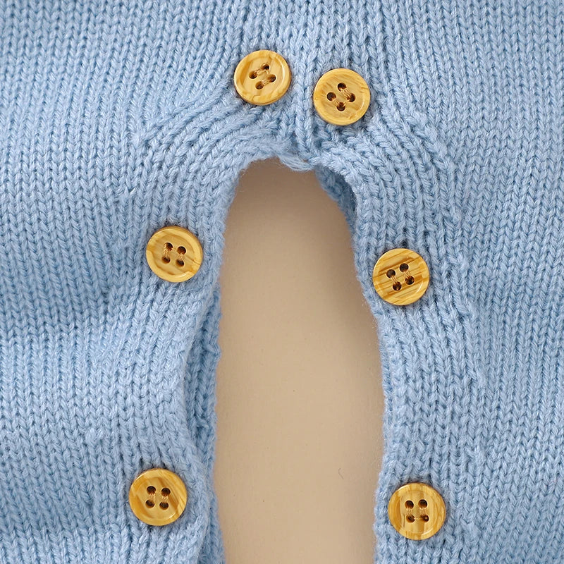 Cute Rabbit Knitted Baby Rompers Clothes Spring Autumn Crew Neck Long Sleeves Newborn Boys Girls Easter Jumpsuits Outfits 0-18m