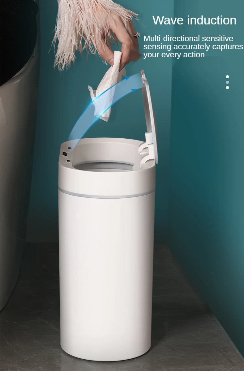 7L Trash Can Smart Sensor Trash Can Automatic Household Electronic Kitchen Trash Bin Toilet Waterproof Narrow Seam Sensor Bin