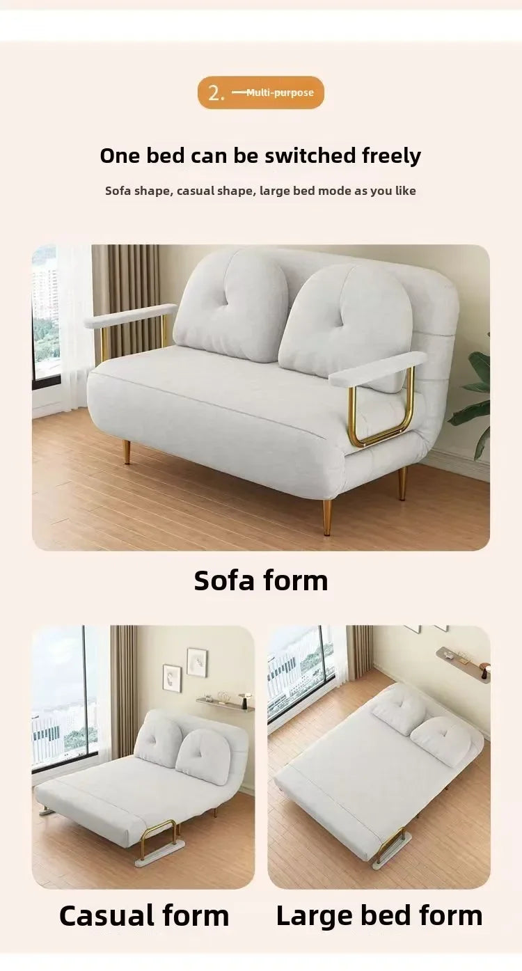 Foldable Sofa New Sofa Bed Dual Use Single Small Unit Balcony Living Room Multi Functional Clouding Stretching Relaxing Sofa