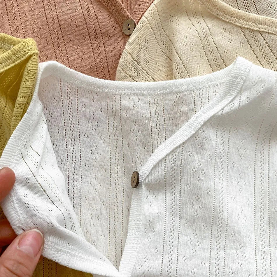 Kids Clothes Toddler Summer Jacket Infant Korean Casual Tops Boys Girls Lightweight Long Sleeve Outerwear Solid Color Cardigan