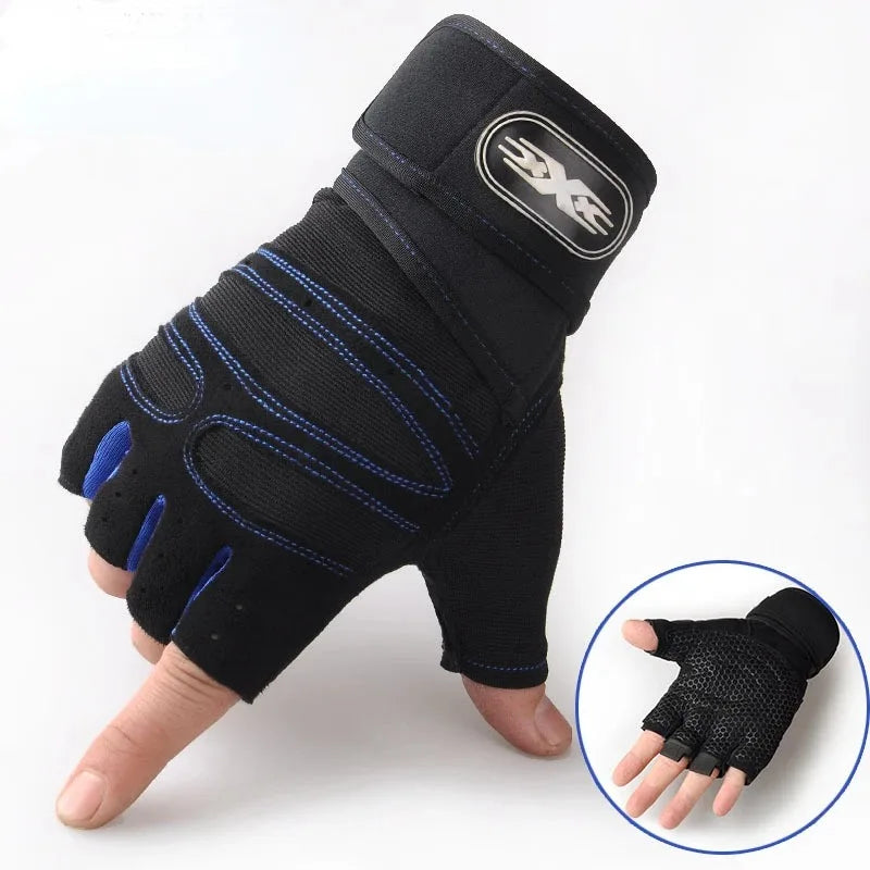 Outdoor Sport Gloves for Men Women Wrist Guard Fitness Gym Cycling Hiking Boxing Exercise Training Workout Long Wrist Fingerless