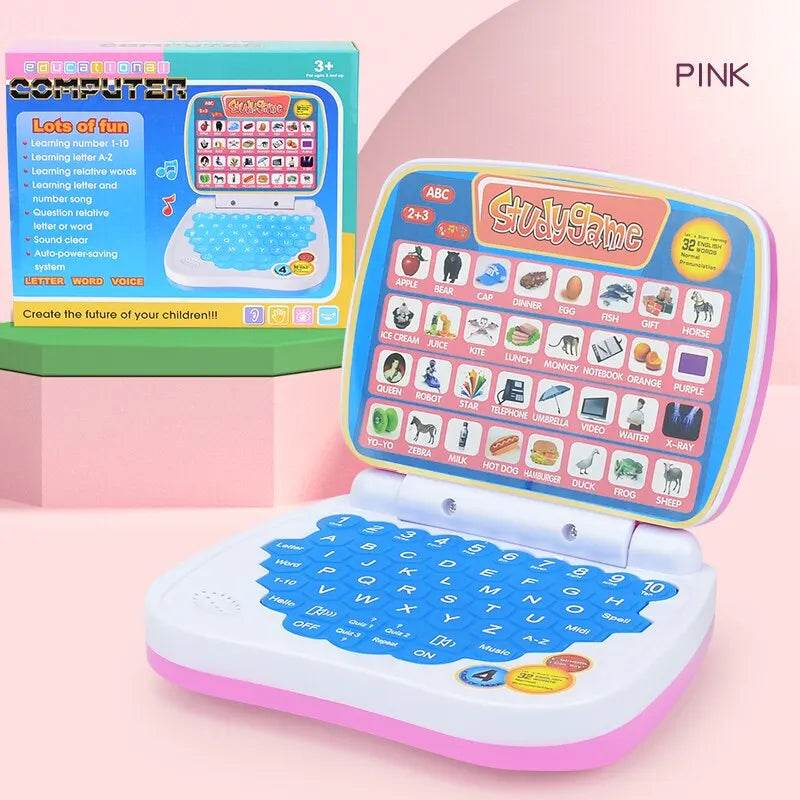 English Learning Small Laptop Toy for Kids 2-3 Years. Boys and Girls Computer for Aphabet ABC.Numbers.Words.Spelling.Maths.Music - AIAZ
