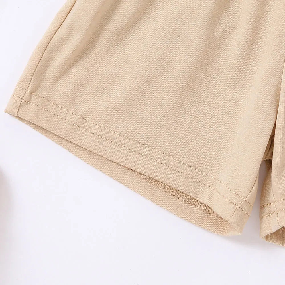 Summer Cotton Toddler 2pcs Boys Girls Printed Round Neck Top + Shorts Set Comfortable Skin-friendly Casual Clothing 2024 New