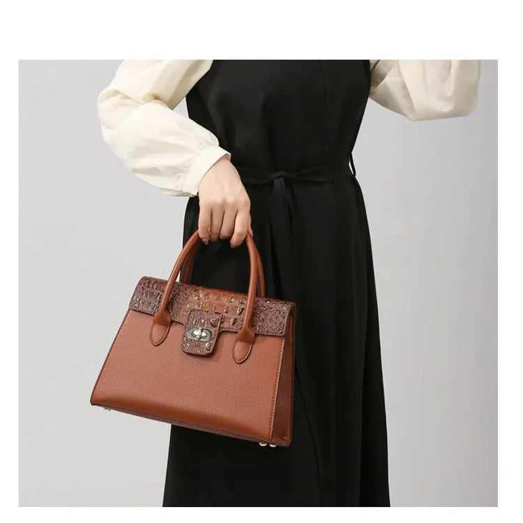 Embossed Handbag for Women 2025 New Fashionable Spacious Soft Leather Woven Rope Shoulder Hand Carry Crossbody Bag