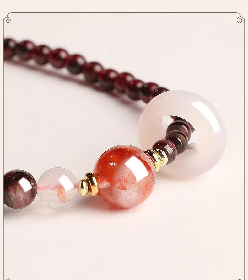 FORWELL Natural Stone Crystal Beads Semi Precious Women's Bracelet Amethyst Multi Layered Combination Bracelets Luxury Gift