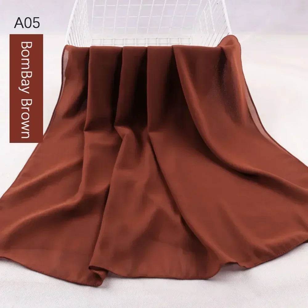 Muslim Women Chiffon Hijab Scarf Chiffon Soft Hijabs Shawl Long Scarves Wrap Headscarves For Muslim Fashion - AIAZ