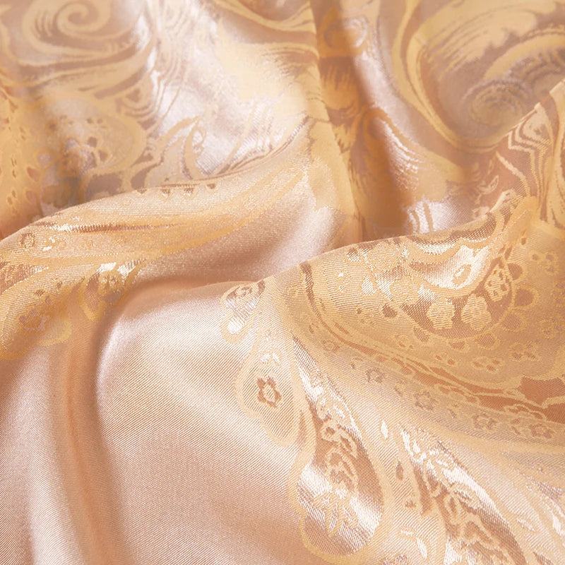 Sliver Gold Luxury Silk Satin Jacquard duvet cover bedding set queen king size Embroidery bed set bed sheet/Fitted sheet set