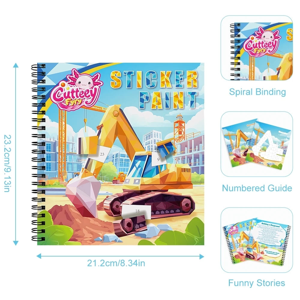 Montessori Sticker Puzzle Book With Story For Kids Educational Jigsaw Sticker Creative Games Children's Mosaic Toy Birthday Gift