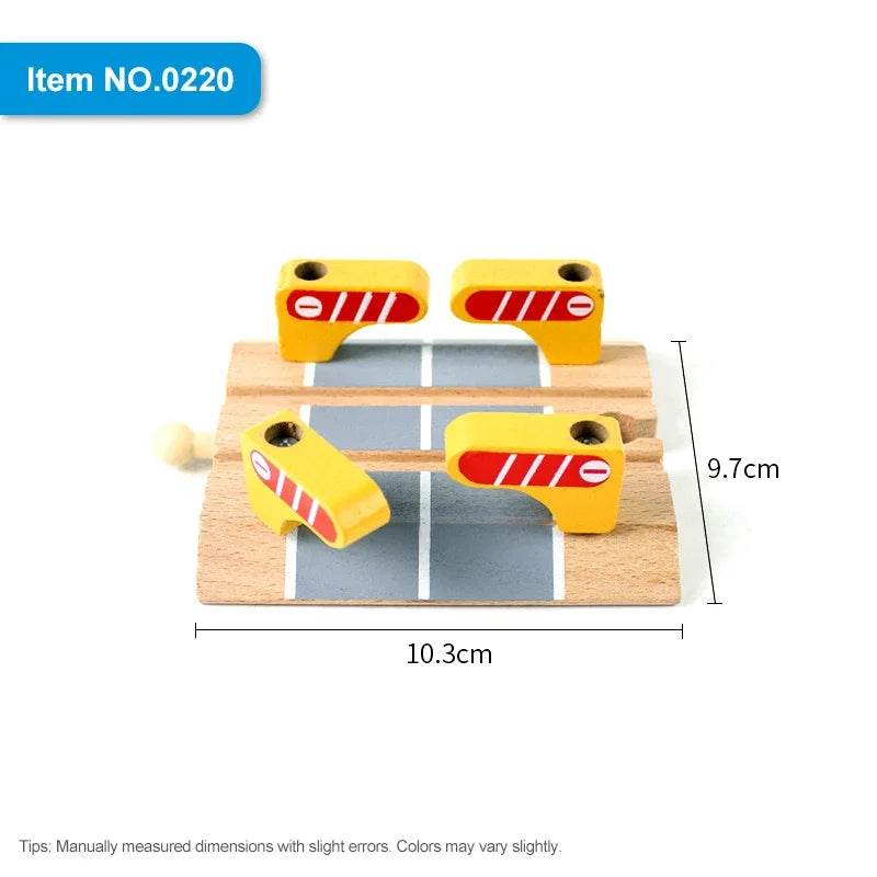 DIY Children Wooden Train Rail Track Accessories Toy Cross Track Railway Toys Compatible All Track for Kids Boys & Girls Gifts - AIAZ