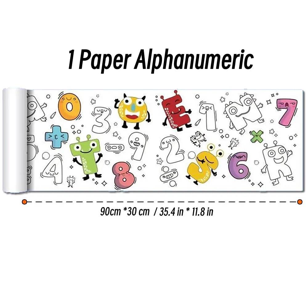90cm Animal Children's Drawing Roll DIY Coloring Paper Roll Color Filling Graffiti Paper-cut for Kids Painting Educational Toys - AIAZ