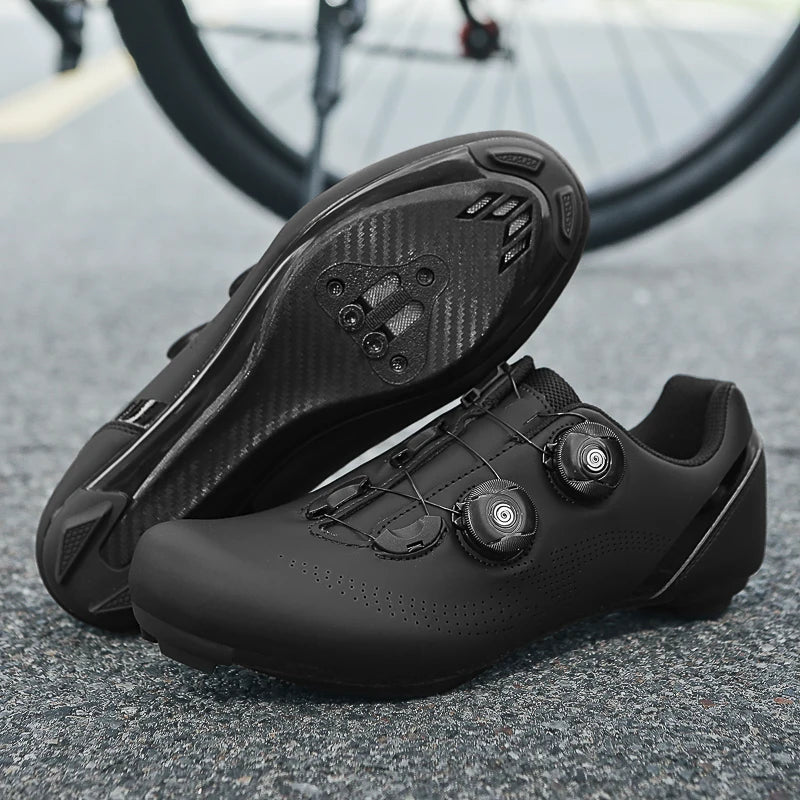 Breathable road cycling shoes for indoor and outdoor cycling, adjustable buckle closure, durable TPU sole, cycling accessories