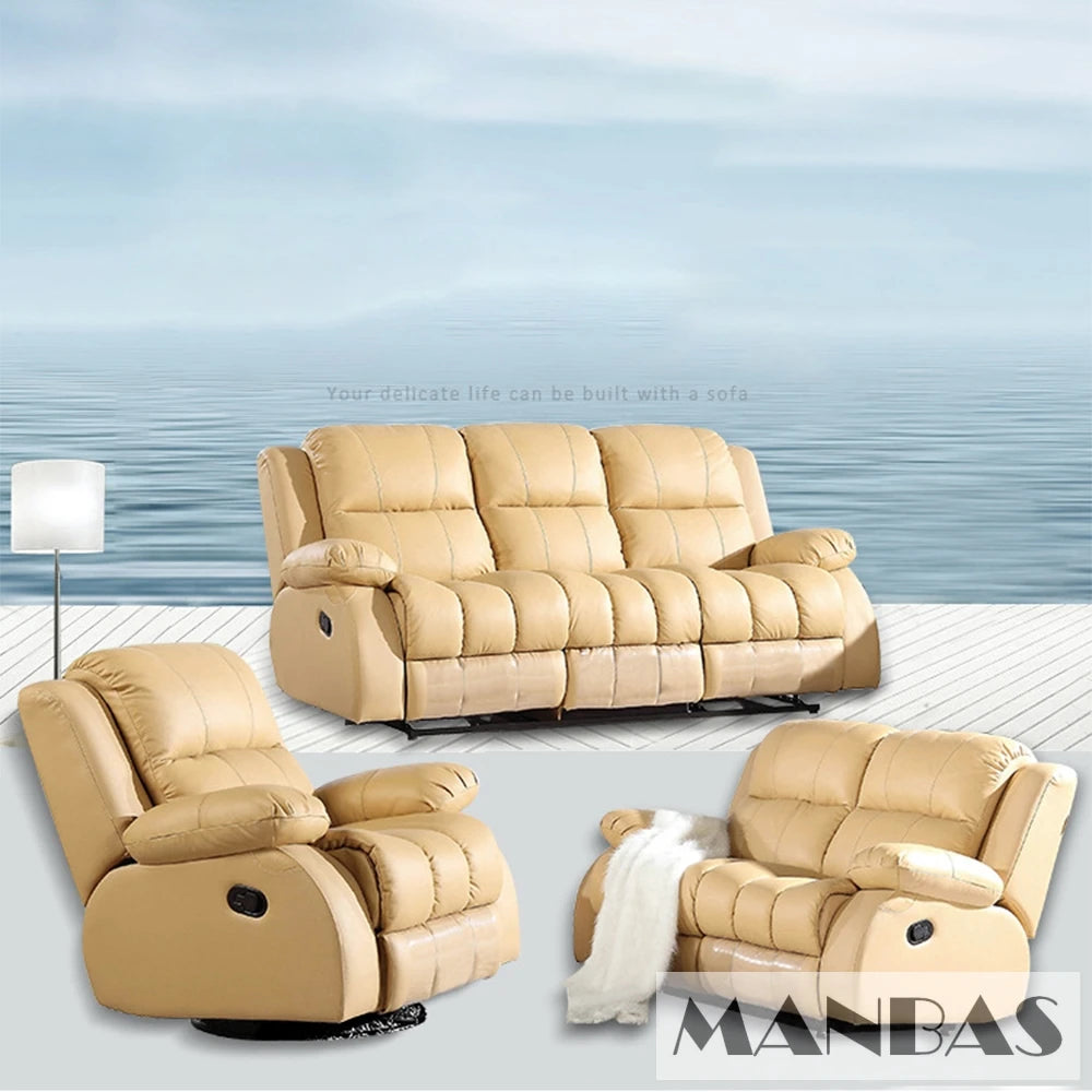 MINGDIBAO Manual / Electric Recliner Sofa Genuine Leather Couch for Livingroom Theater Seat Cinema Recliner Multifunctional Sofa