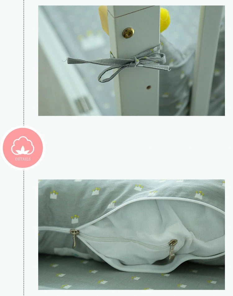 Summer Universal Breathable Crib Bumper Fashion Printed Pattern Kids Bedding Set High Quality Soft Skin-Friendly Newborn Sheets