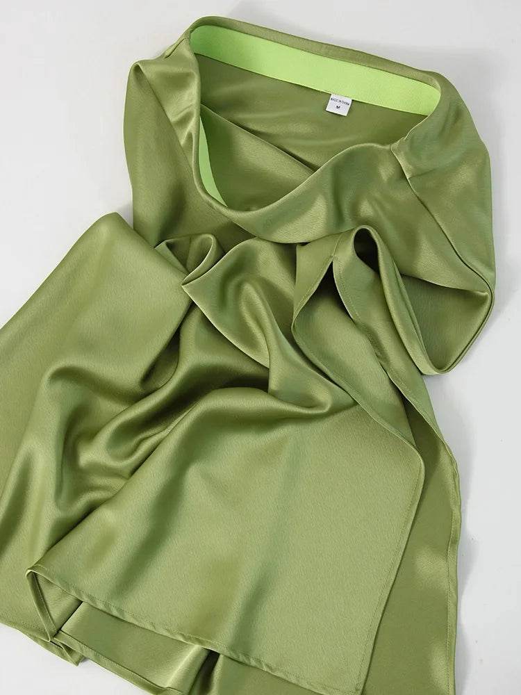 Long Satin Skirts For Women Summer High Quality Skirt With Slit On The Side Silk Elegant Black Maxi Luxury Women's Skirts 2025 - AIAZ