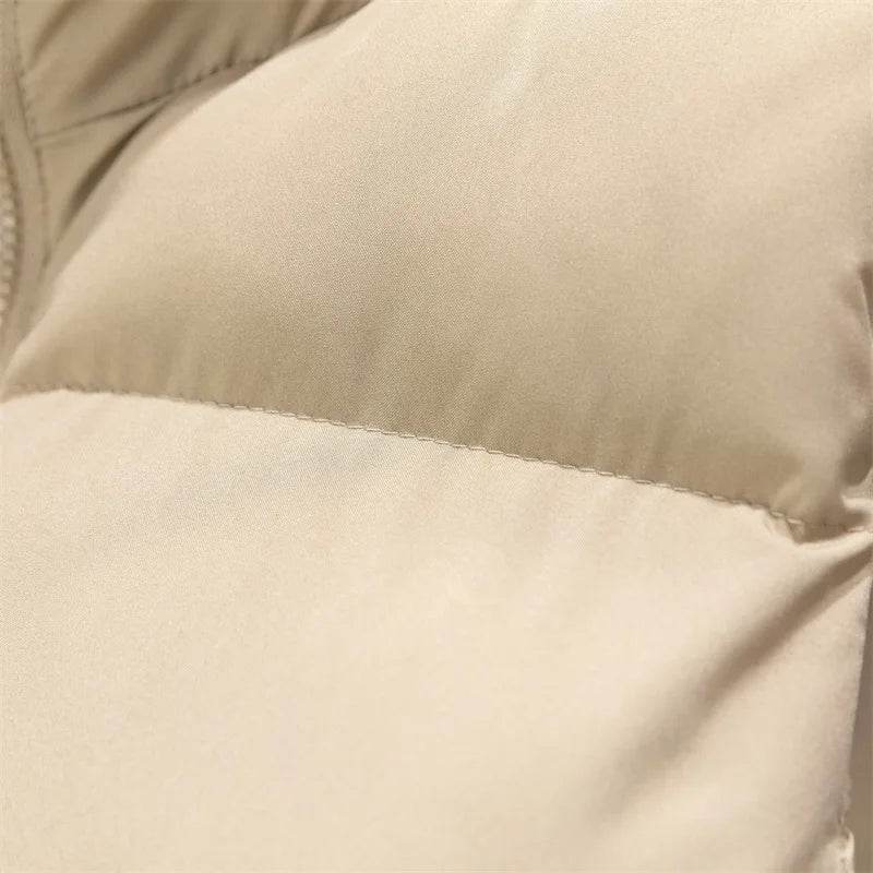Elegant Chic Vests Fashionable Sleeveless Stand Collar Zipper Basic Autumn Winter Jacket Thick Warm Casual Women Vest Jacket ﻿ - AIAZ