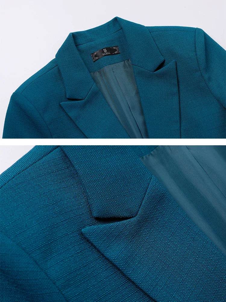 Business Work Wear 2 Piece Set Purple Blue Red Black Long Sleeve Blazer And Trouser Women Pant Suit Formal - AIAZ