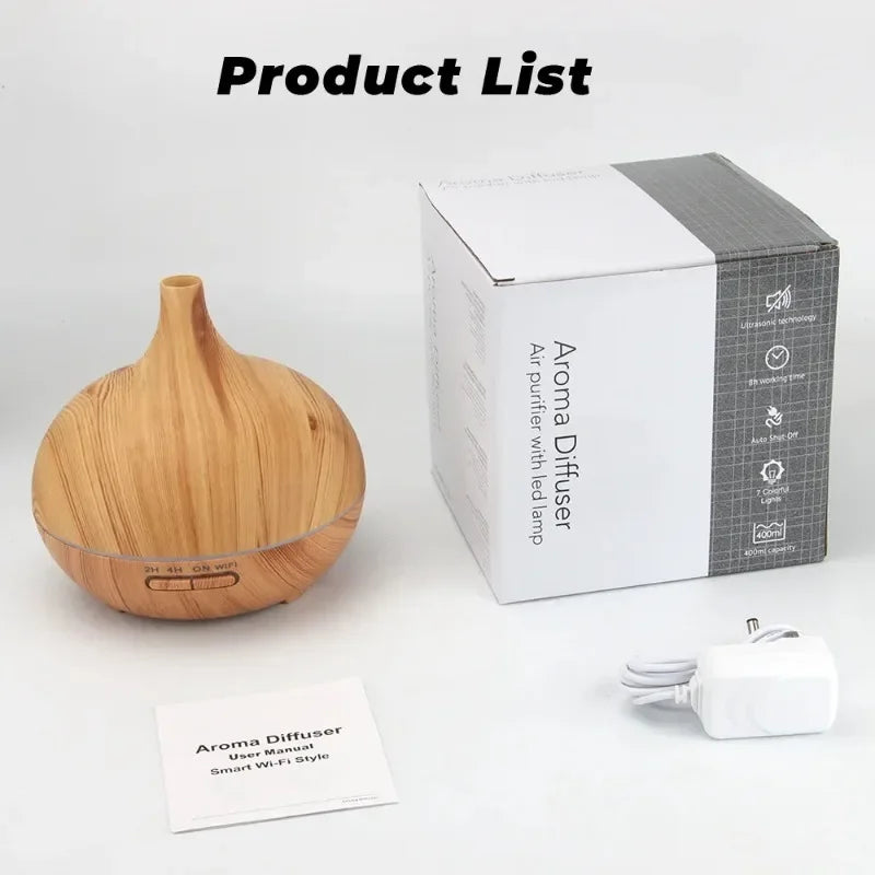 Tuya Smart Humidifier with Colorgul LED Light WiFi Aroma Diffuser Timer Wireless Control Work with Alexa Google Home Compatible