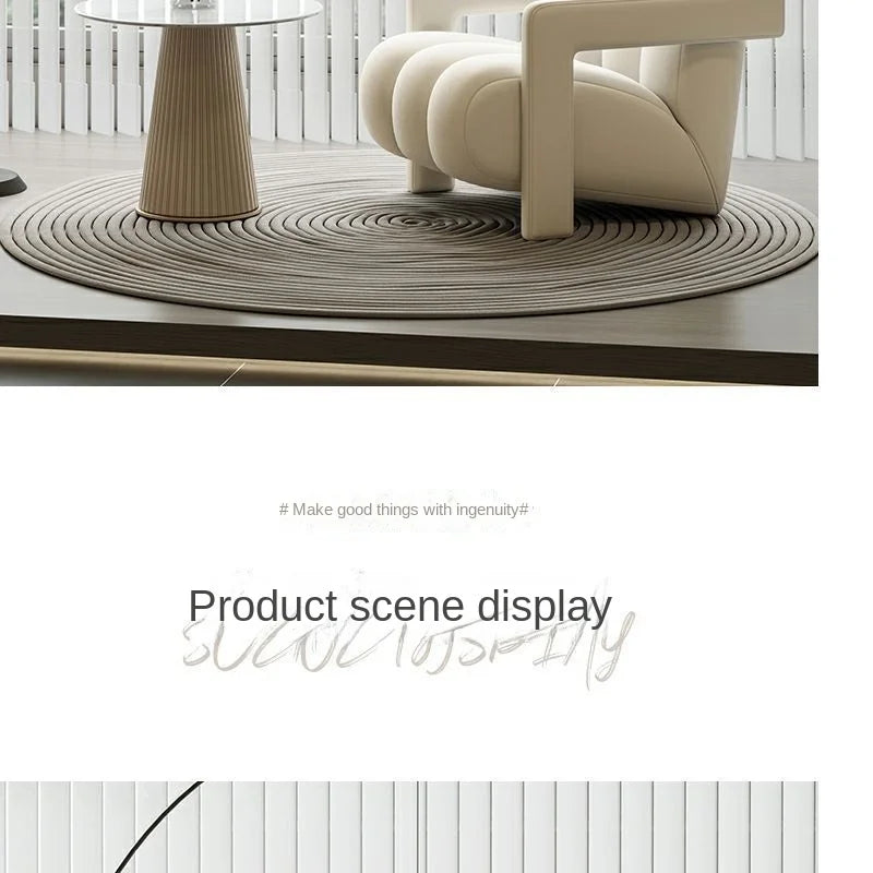 Cream Style Single Lounge Chair Light Luxury Sofa Designer Wool Living Room Reception Single Chair