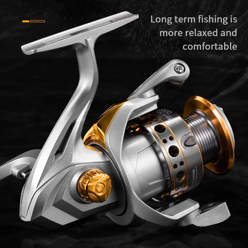 Rooblinos LD Spinning Fishing Reels For Saltwater Freshwater Metal Spool Left/Right Interchangeable Trout Carp Fishing Tackle