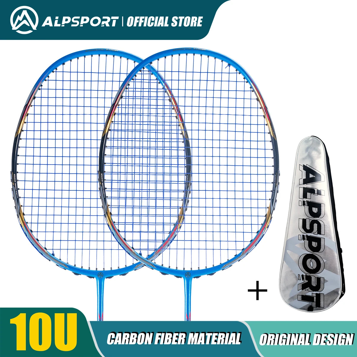 ALPSPORT AIR 10U  Ultralight 52g T800 Badminton Racket Fast Rebound  Lmported MAX 28LBS Carbon fiber + Titanium Badminton Racket