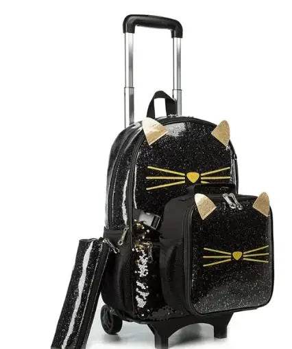 School Wheeled backpack Bag School bag with wheels Trolley Satchel bag Kids School Rolling backpack for girls School Trolley Bag - AIAZ