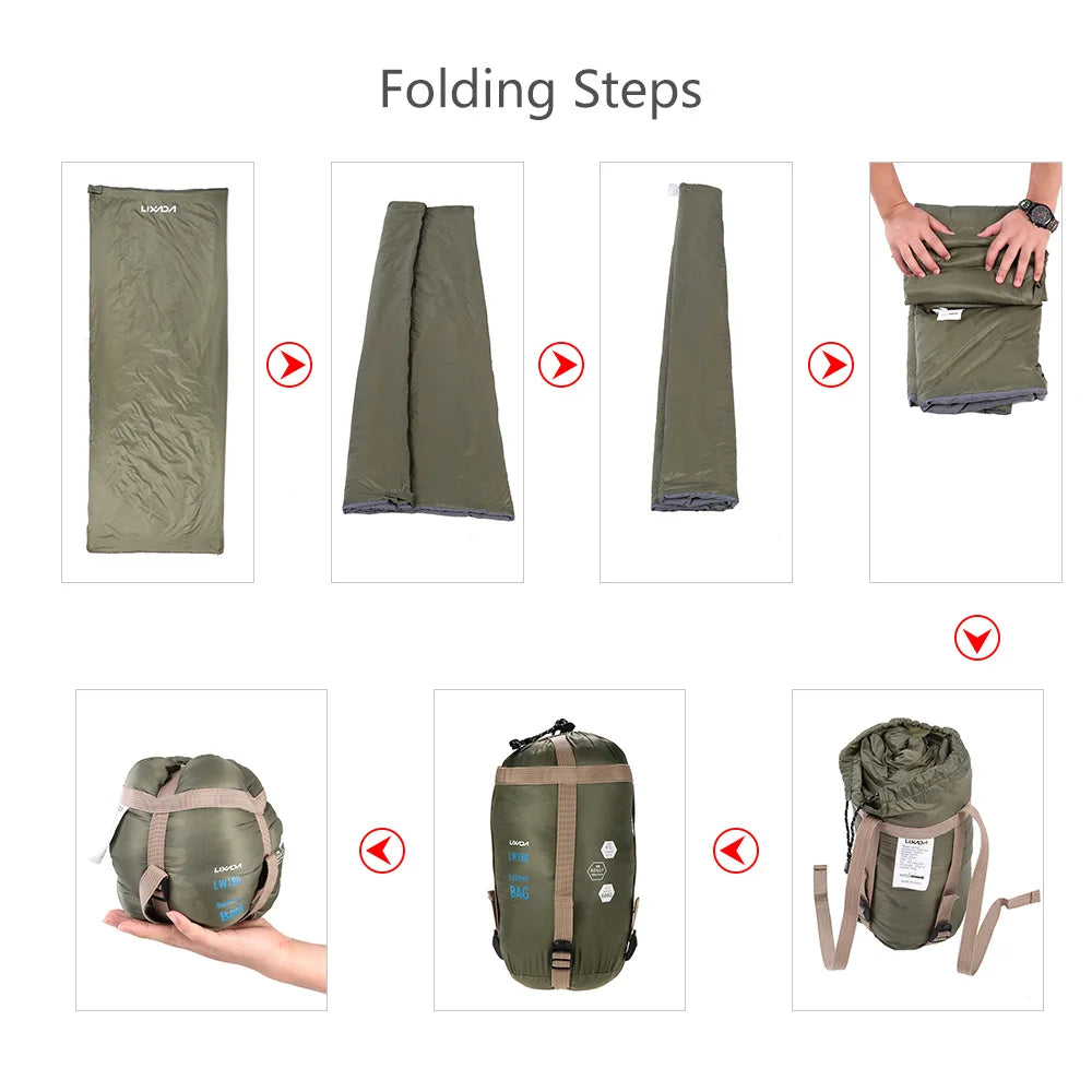 LIXADA Envelope Sleeping Bag Adult Camping Outdoor Mini Walking beach Sleeping Bags Ultralight Travel Bag Spring Autumn