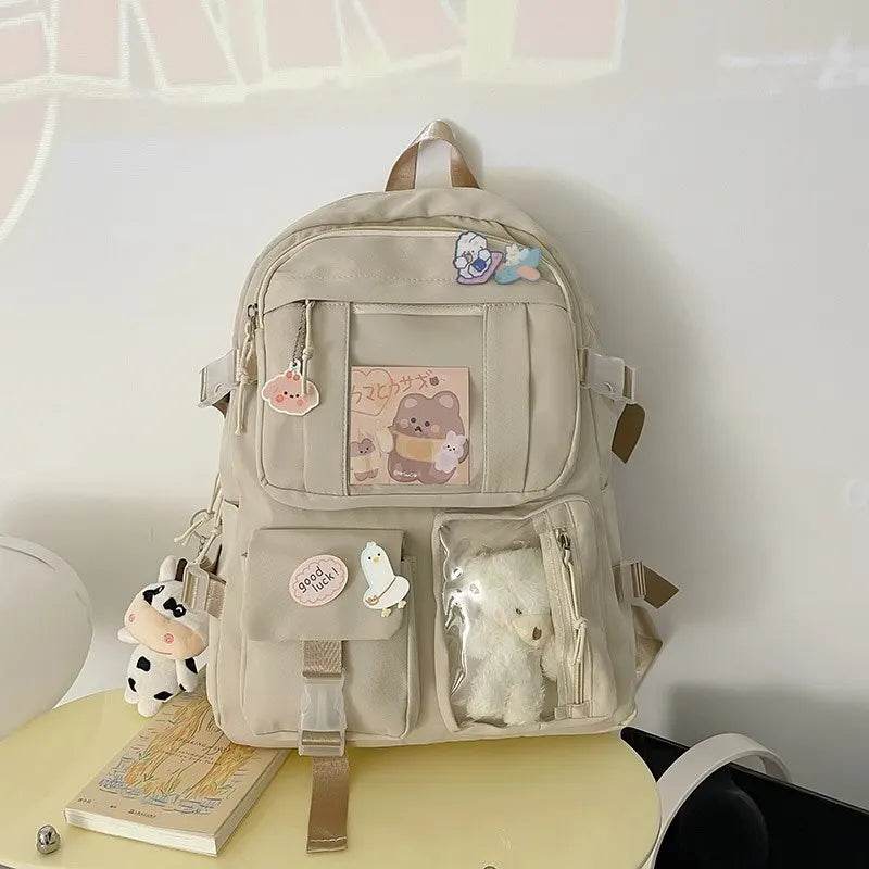 Girls Backpack Cute School Bags For Student Teens Girls Pockets Women Laptop Backpack Harajuku - AIAZ