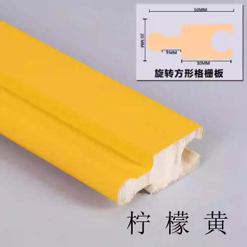 6 pieces 2.3M Rotating Solid Wood Grille Panel - Great Wall wave board internet famous background wall wrap with cylinder